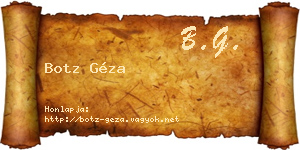Botz Géza névjegykártya
