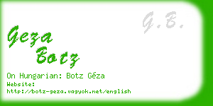 geza botz business card