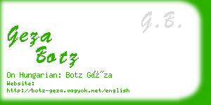 geza botz business card